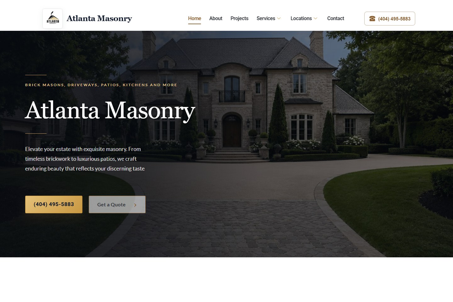 Masonry Atlanta website preview